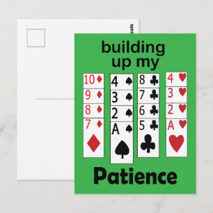 Patiens Uppbyggande Solitaire-spel Roligt Citat Vykort
