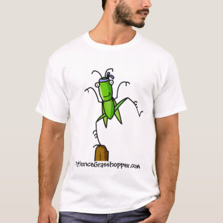 Patiensgräshoppan balanserar t-shirt
