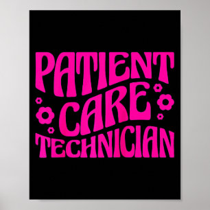 Patient Care Technician Pct Team Raglan Baseboll T Poster