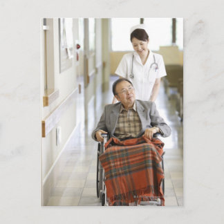Patient och sjuksköterska vykort