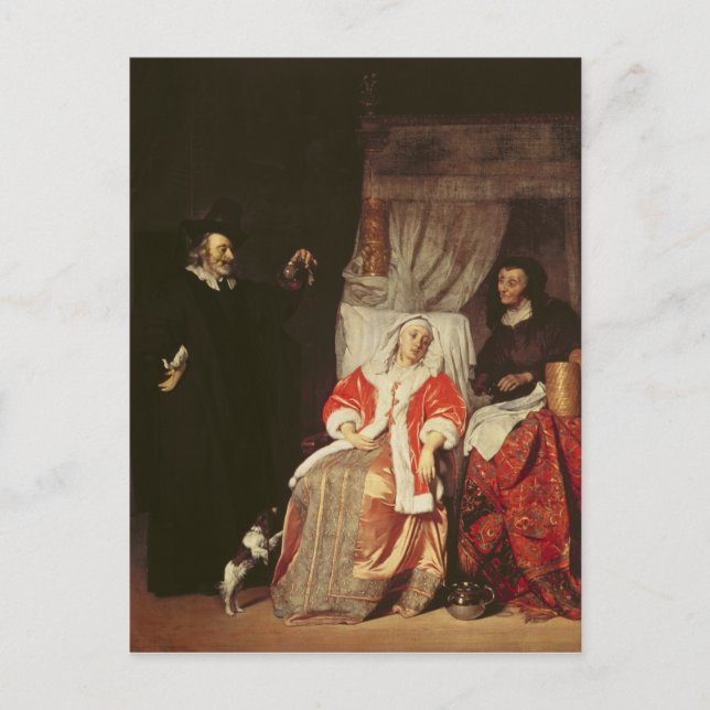 Patienten och Doktor, 1660-talet Vykort (Framsida)