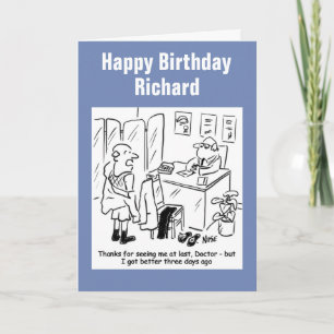 Patienten säger att Doktor är bättre nu Kort