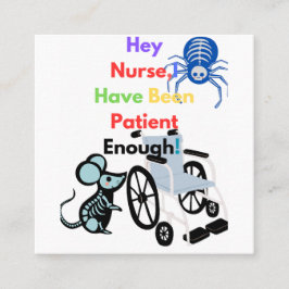 Patienten ska inte döda dig fyrkantigt visitkort