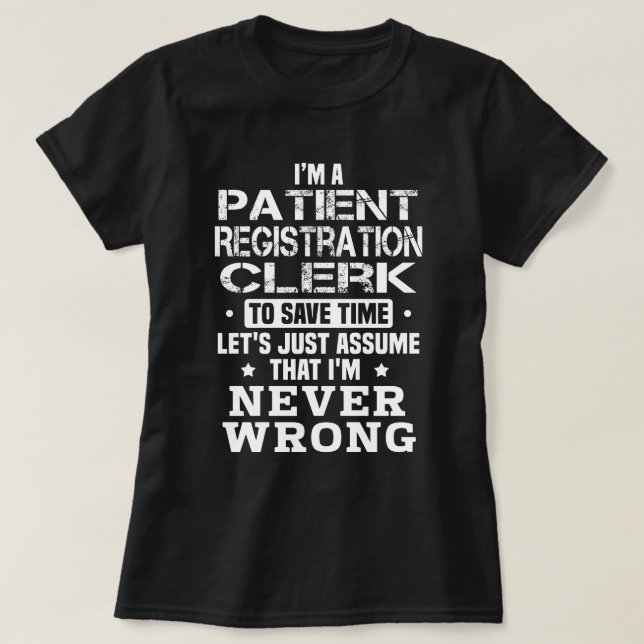 Patientregistreringschef T Shirt (Design framsida)
