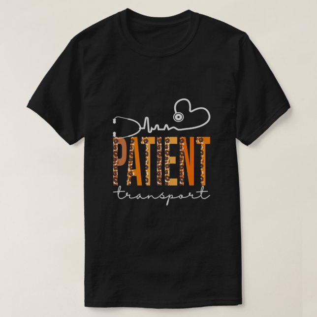 Patienttransport Leopard Heartslag T Shirt (Design framsida)