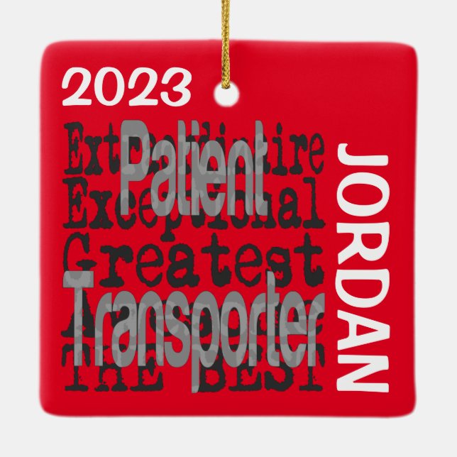 Patienttransportör Extraordinaire ANPASSNINGSBAR Julgransprydnad Keramik (Baksida)