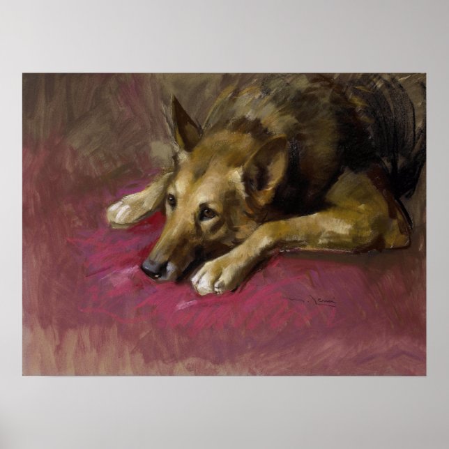 Patienttysk shepherd av Marino Lenci Poster (Framsidan)