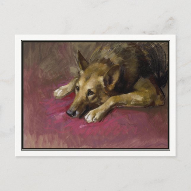 Patienttysk shepherd av Marino Lenci Vykort (Framsida)