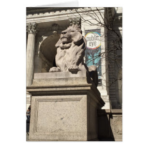 Patientyrtitud New York Bibliotek Lejona staty Hälsningskort