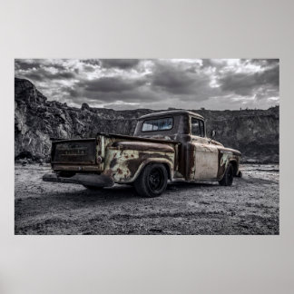 Patina 1956 Chevrolet C10, anpassad plocka-up last Poster