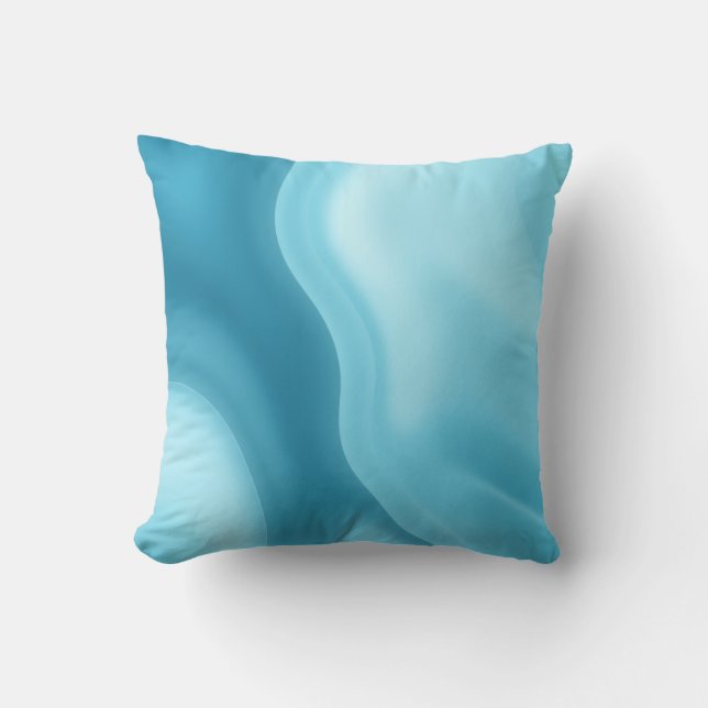 Patina Blå Mjuk Glöd Gradient Abstrakt Kudde (Framsida)