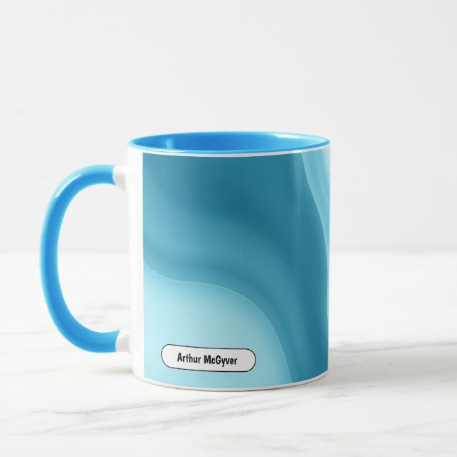 Patina Blå Mjuk Glöd Gradient Abstrakt Mugg (Vänster)