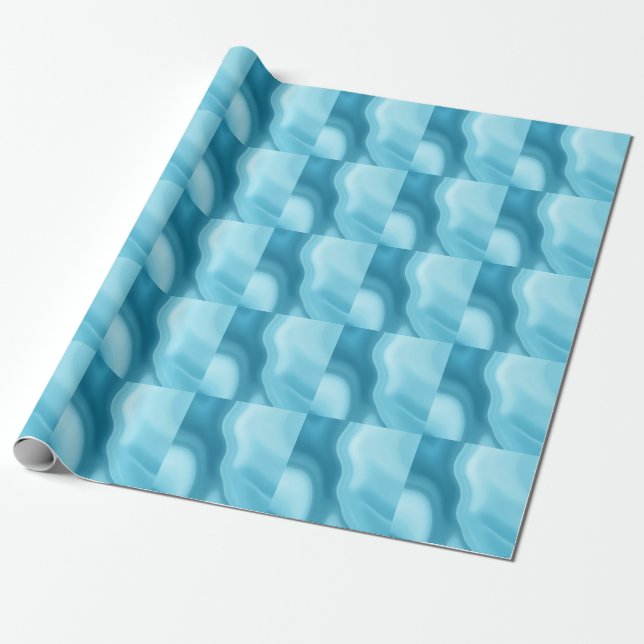 Patina Blå Mjuk Glöd Gradient Abstrakt Presentpapper (Utrullad)