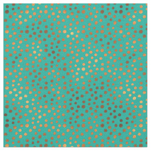 Patina Polka Dot Teal Turkos Koppar Metallisk Tyg