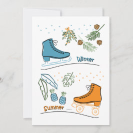 Patinando en Navidades Julkort