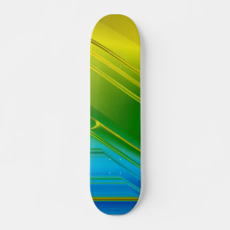 Patineta Abstracto Neón Amarillo Verde Y Azul Mini Skateboard Bräda 18,5 Cm