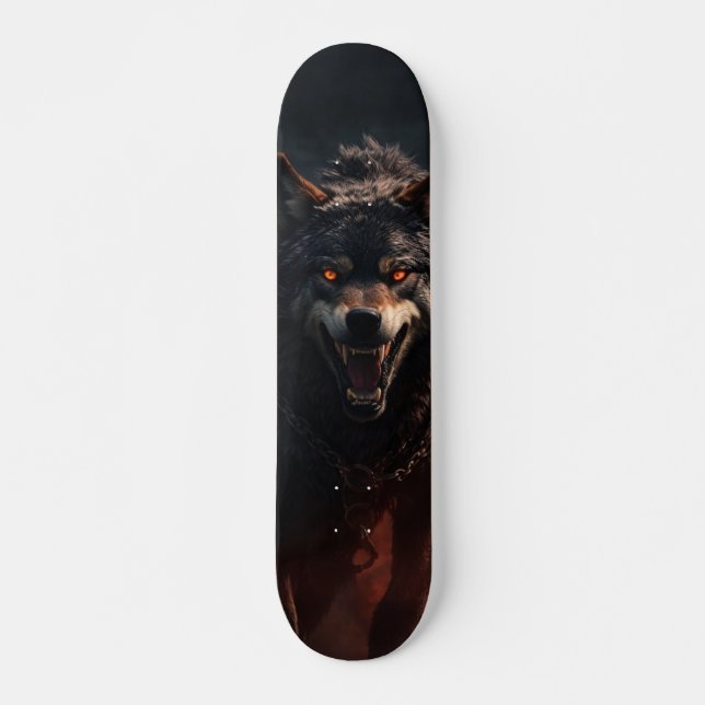 Patineta Demoníaco lobo salvaje Mini Skateboard Bräda 18,5 Cm (Framsida)