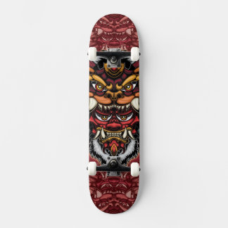 Patineta Máscara guerrero Leon Mini Skateboard Bräda 18,5 Cm