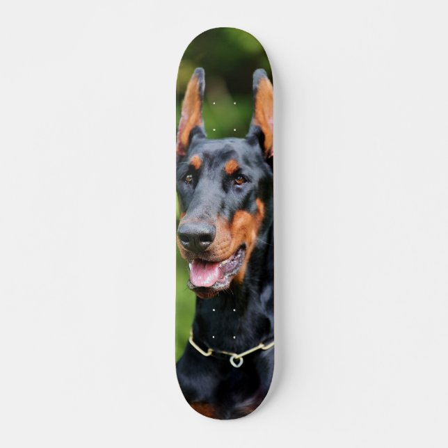 Patineta Poderoso Y Enérgico Perro Dóberman Mini Skateboard Bräda 18,5 Cm (Framsida)