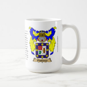 Patino namnger, ursprung, det menande och kaffemugg