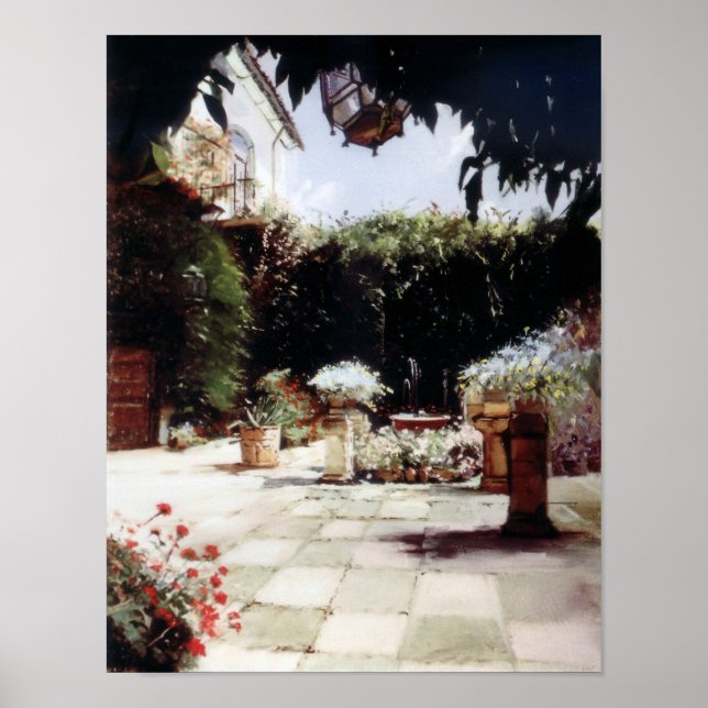 Patio de Córdoba/Courtyard in Cordoba Poster (Framsidan)