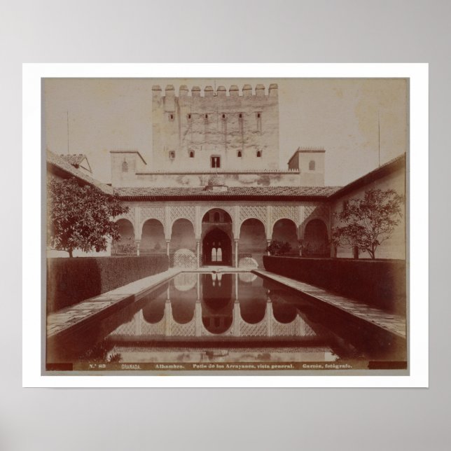 Patio de los Arrayanes, Alhambra, 1875-80 (sepia) Poster (Framsidan)