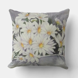 PATIO FÖR VITA DAISY BOUQUET FLOWERS KUDDE
