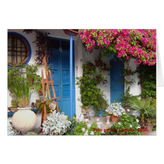Patio Garden, Córdoba, Spanien Hälsningskort (Framsidan Horizontal)