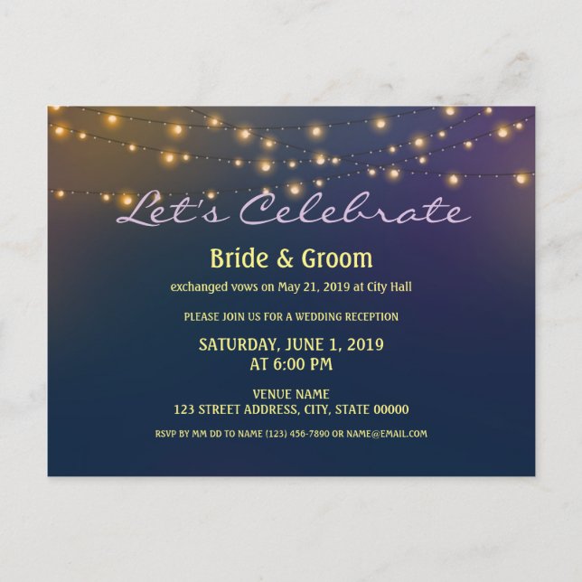 Patio Ljus bröllopsmottagning har gått ut Vykort (Framsida)