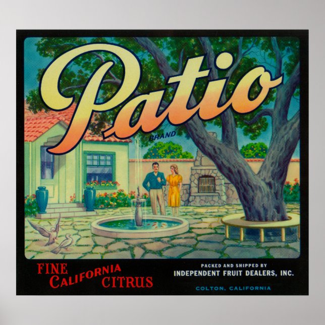 Patio Orange LabelColton, CA Poster (Framsidan)