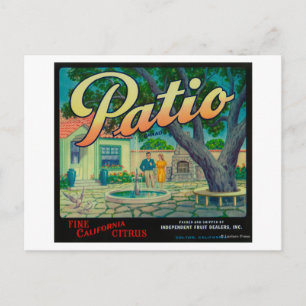 Patio Orange LabelColton, CA Vykort