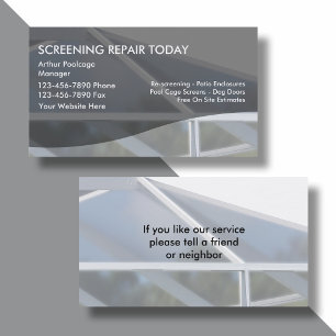 Patio Rescreening Affärskort Visitkort