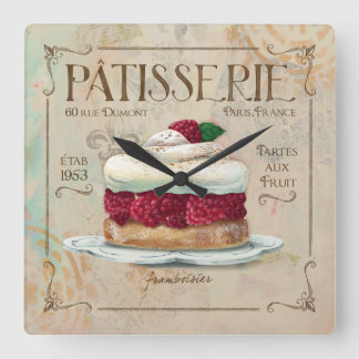 Patisserie Clock, ’Frambosier’ Fyrkantig Klocka