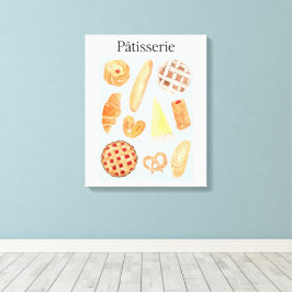 Patisserie Fransk Bakery Pastry Bread Food Art Canvastryck