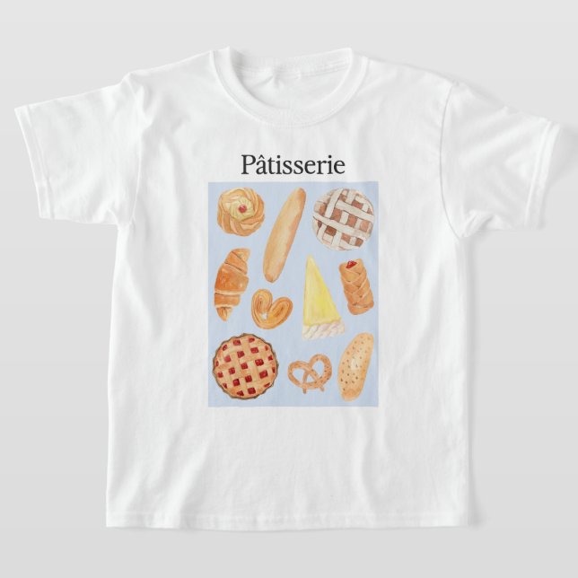 Patisserie Fransk Bakery Pastry Bread Food Art T Shirt (Laydown)