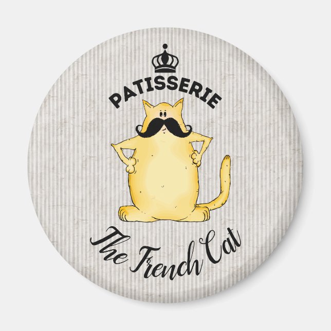 Patisserie Fransk Cat Magnet (Framsidan)