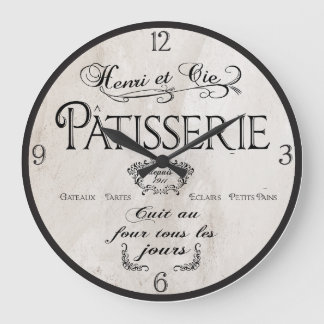 Patisserie French Clock, Antique White French Deco Stor Klocka