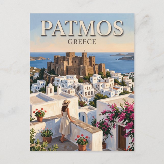 Patmos Chora Grekland Vykort (Framsida)