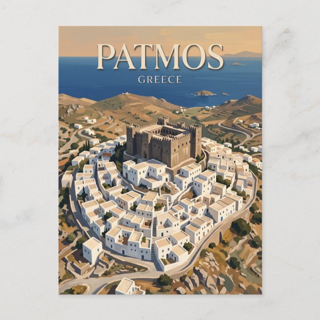Patmos Chora Grekland Vykort (Framsida)