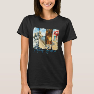 Patmos Greece Traveling Trip Brushstroke Souvenir  T Shirt