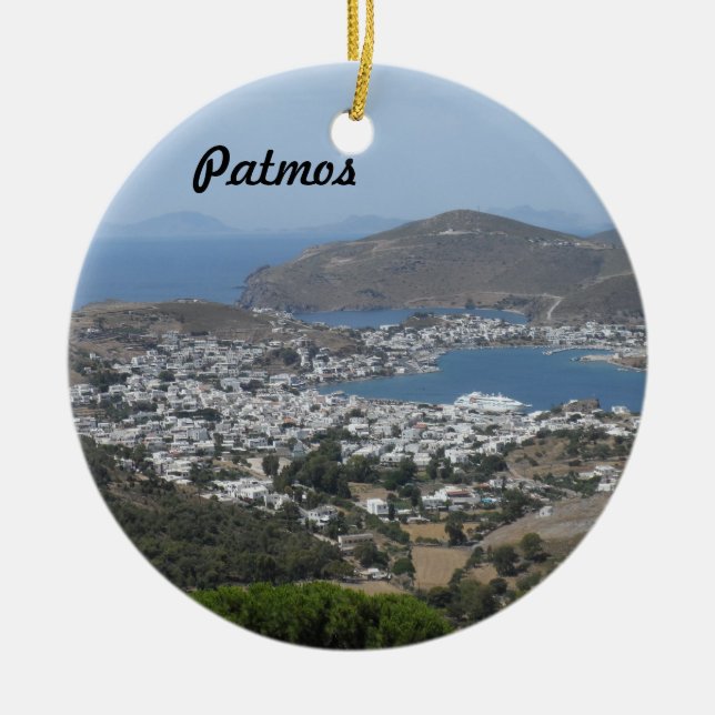 Patmos, Grekland Julgransprydnad Keramik (Framsidan)