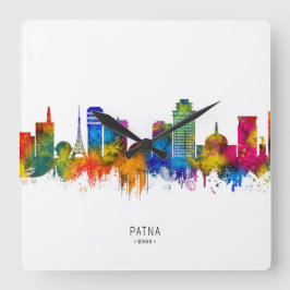 Patna Bihar Skyline Fyrkantig Klocka
