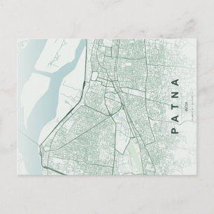Patna Indien Stadskarta Minimalistisk Design Postk Vykort