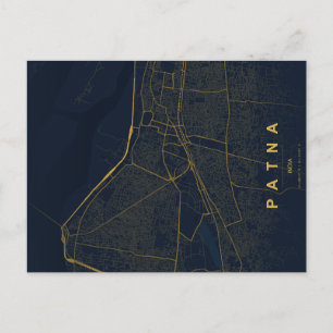 Patna Indien Stadskarta Minimalistisk Design Postk Vykort