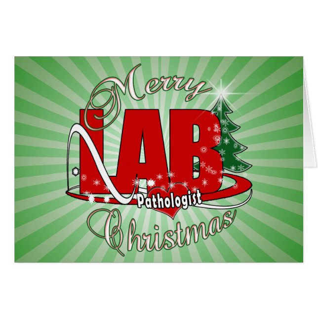 PATOLOGIST CHRISTMAS LABORATORIA HÄLSNINGSKORT (Framsidan Horizontal)