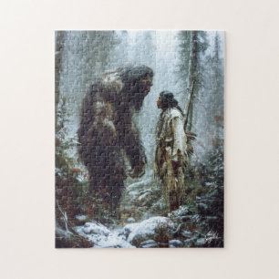 påträffande i helig: Inbyggd Warrior & Bigfoot Puz Pussel