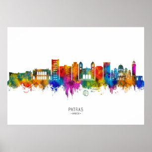 Patras Grekland Siluett Poster
