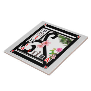 Patria y Vida Black Ram Rosa Flowers Kakelplatta