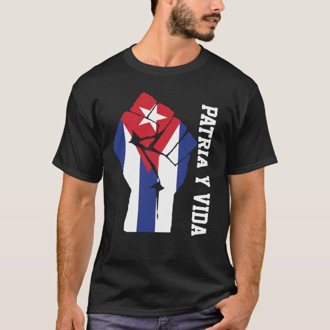  Patria Y Vida Free Cuba T-Shirt (Framsida)