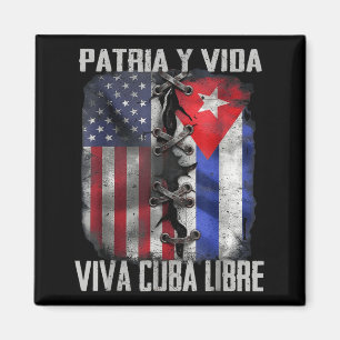 Patria Y Vida Leve Kuba Fri Patriotisk Retro USA Magnet